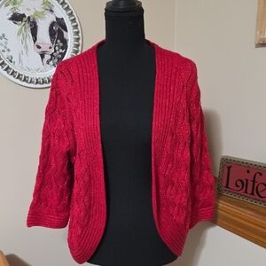TanJay Women's Vibrant Red Cardigan